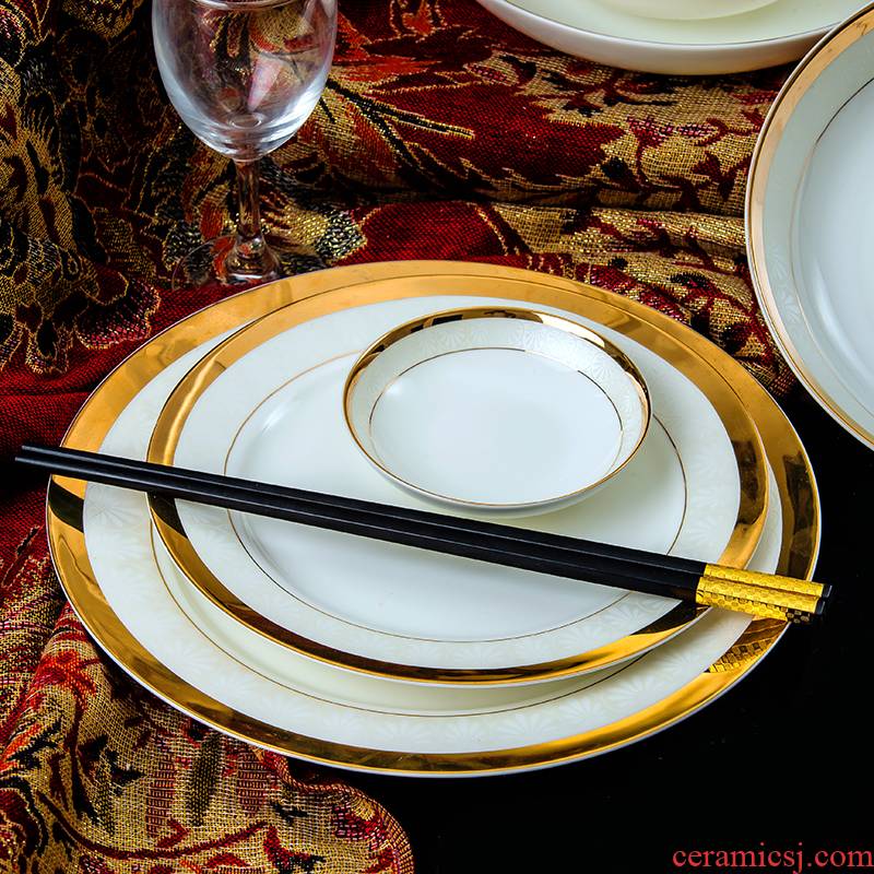 60 skull up Phnom penh dish plate suit jingdezhen ceramic tableware porcelain tableware suit dishes home European