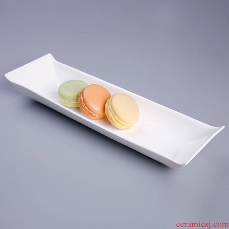 Ipads China rectangular plate sushi plate small never dish creative pure white wings dessert plate Japanese - style tableware plate