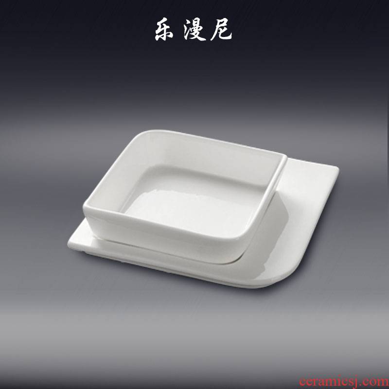 Le diffuse, unilateral prismatic dish - pure white ceramic Chinese tremella soup sauce dish of special - shaped plate combination