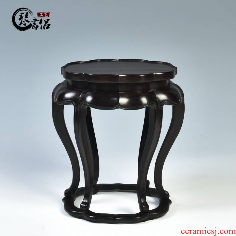 Ebony wood carving handicraft household act the role ofing is tasted furnishing articles purple wingceltis haitang several vase base solid wood are it base