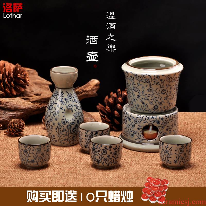 Temperature wine pot rice wine liquor bottle of jingdezhen ceramics gift wine glass hot warm hip flask he its drank furnace