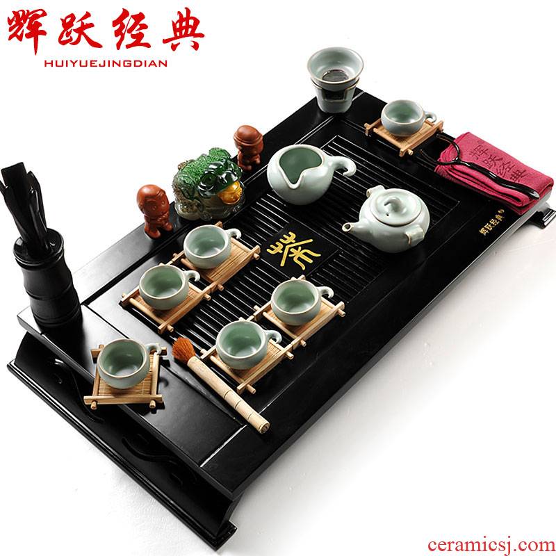 Hui, make tea suit household contracted violet arenaceous your up kung fu tea set solid wood tea tray saucer