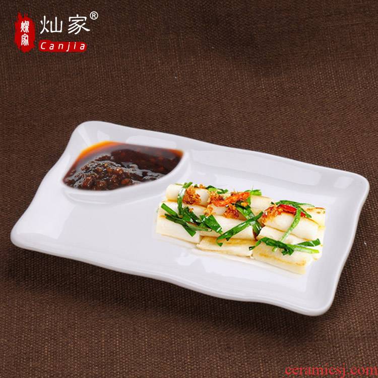 Can is home ceramic tableware plaid dish of steamed vermicelli roll sushi tray tray with sauce dishes dessert plate