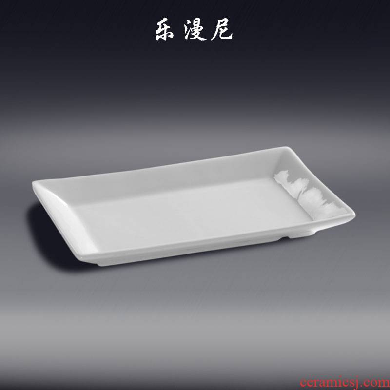 Le diffuse, hypotenuse rectangular plate - pure white hotel ceramic tableware that occupy the home meal hot and cold days cooking rectangular plate
