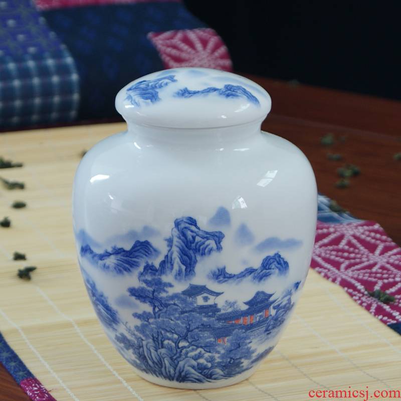 DE farce auspicious ceramics high white clay pot of pu 'er tea caddy fixings tieguanyin snacks sealed jar package mail