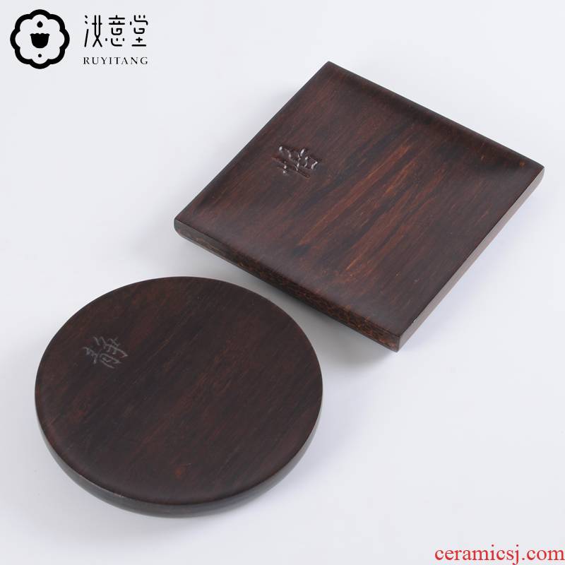 Heavy bamboo pot bearing pot doesn round solid wood bearing a pot of tea base dry terms tray of contracted to restore ancient ways the tea taking tea accessories