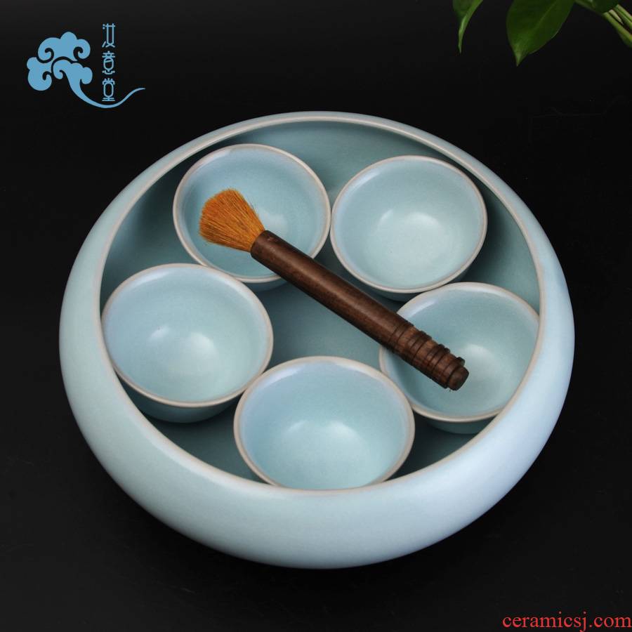 Your up celadon porcelain tea to wash large checking ceramic wash tea kungfu tea accessories cup water, after the restoring ancient ways
