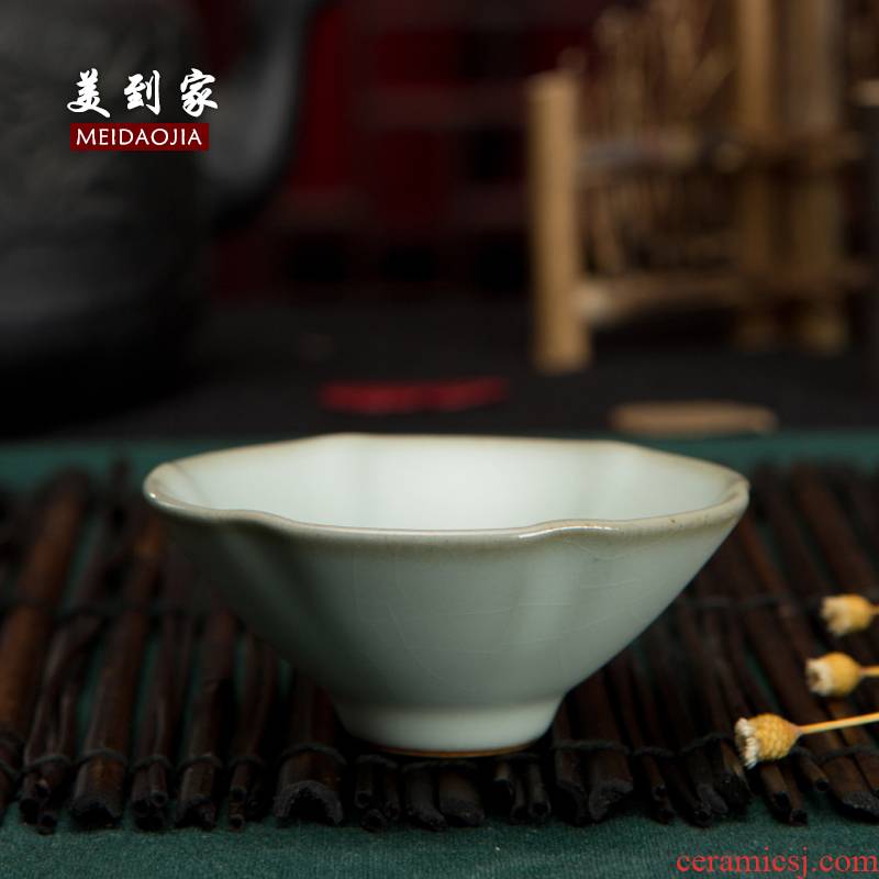 Beautiful home your up shu xin tasted cup of kung fu tea cup ice crack glaze manual single cup purple sand sample tea cup gift box