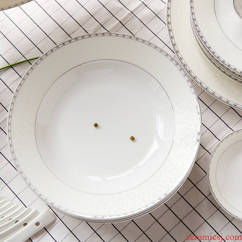 Ceramic ipads China plates 8 inches deep dish dish soup plate FanPan dumpling dish fish creativity tableware 10 inches eat dish dish