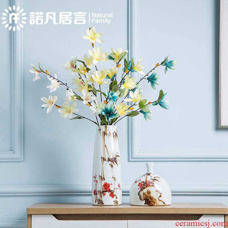 Mesa of jingdezhen ceramic vase furnishing articles sitting room hotel villa fashion flower arranging creative hand mei decoration decoration