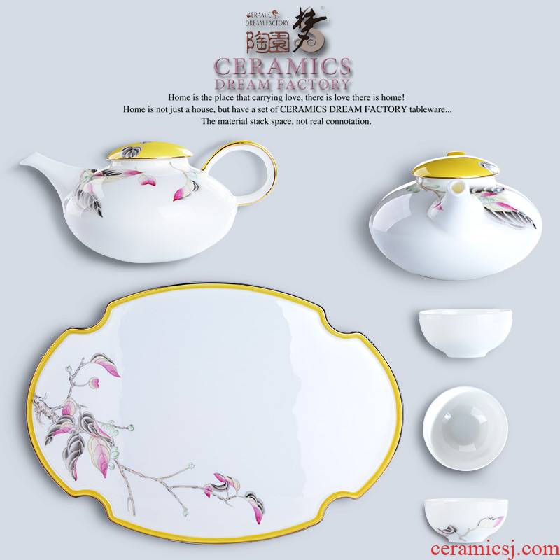 Kongfu tea sets tea tray was home sitting room high - grade ipads China Chinese style wedding gifts make tea modern ceramic cup