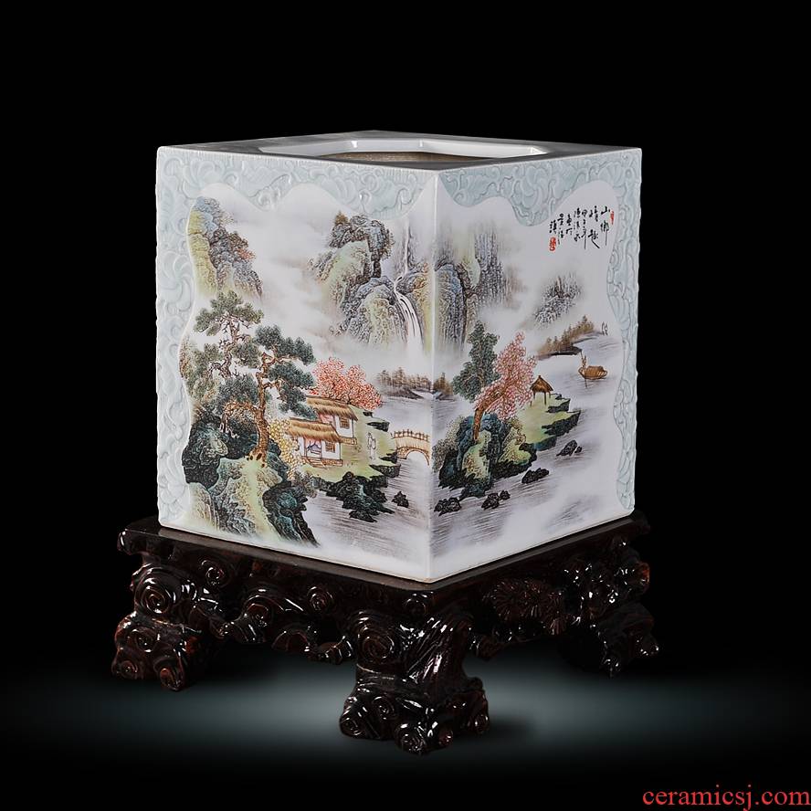 Jingdezhen ceramics hand - made enamel vase shuimu fashion wind stream I household handicraft furnishing articles