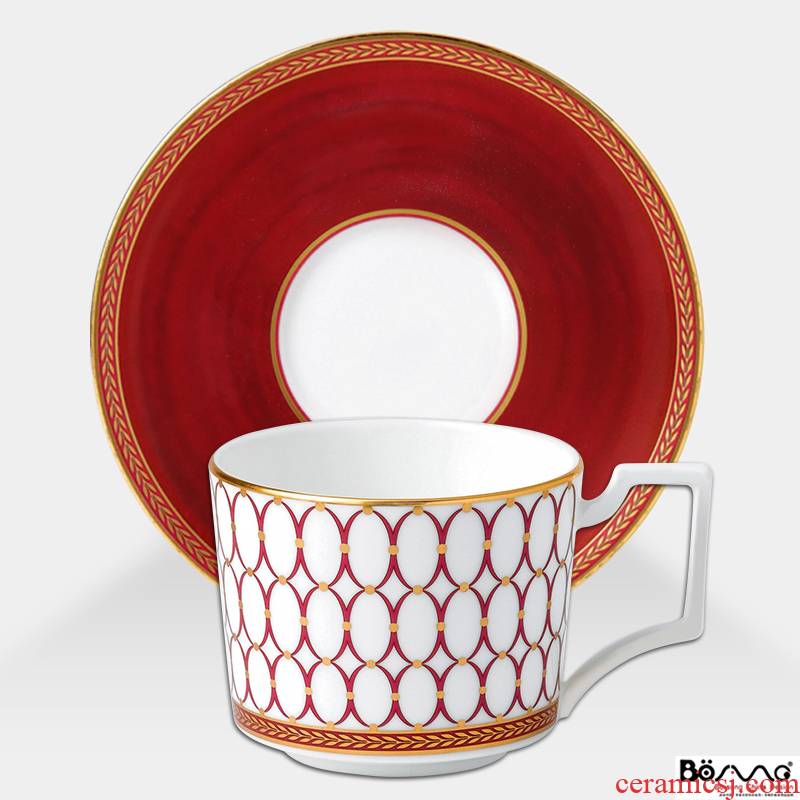European royal tea restaurant club creative ceramic Anglo - American red coffee cup suit afternoon dessert
