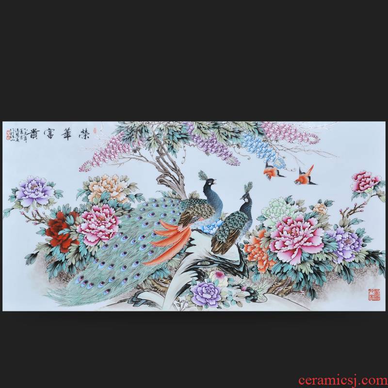 Jingdezhen ceramics Feng Huiying hand - made splendor in porcelain plate painter adornment picture hanging in the sitting room is placed