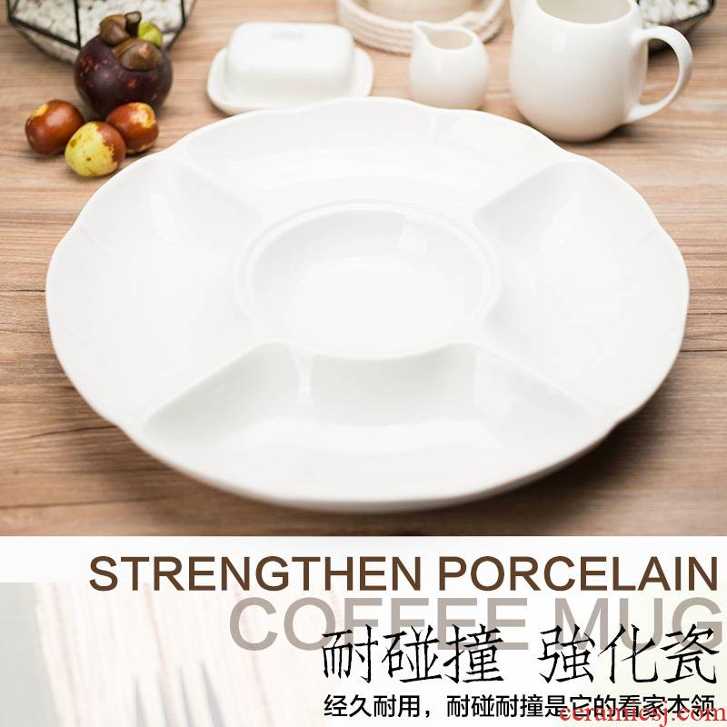 Yao hua household strengthen porcelain fruit dish dish dish dish fastfood snack plate brine platter points cold platter