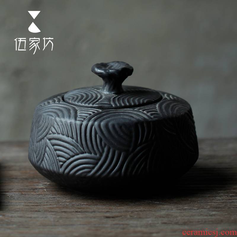 The Wu family fang XiangYunRuiCai caddy fixings ceramic glaze iron packing seal pu 'er tea retro large POTS