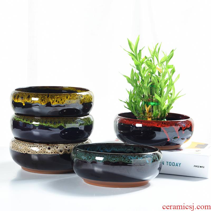 Basin other ceramic up, fleshy hydroponic plant nonporous refers to water lily bowl lotus grass cooper creative flower pot