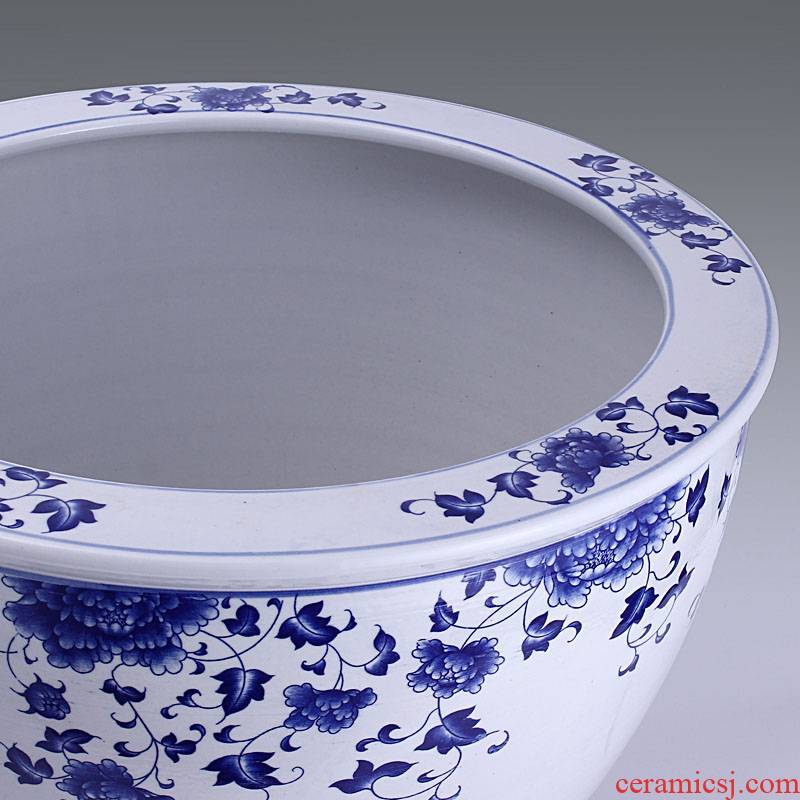 Have buy Have the send jingdezhen ceramic aquarium goldfish bowl aquarium water shallow green peony
