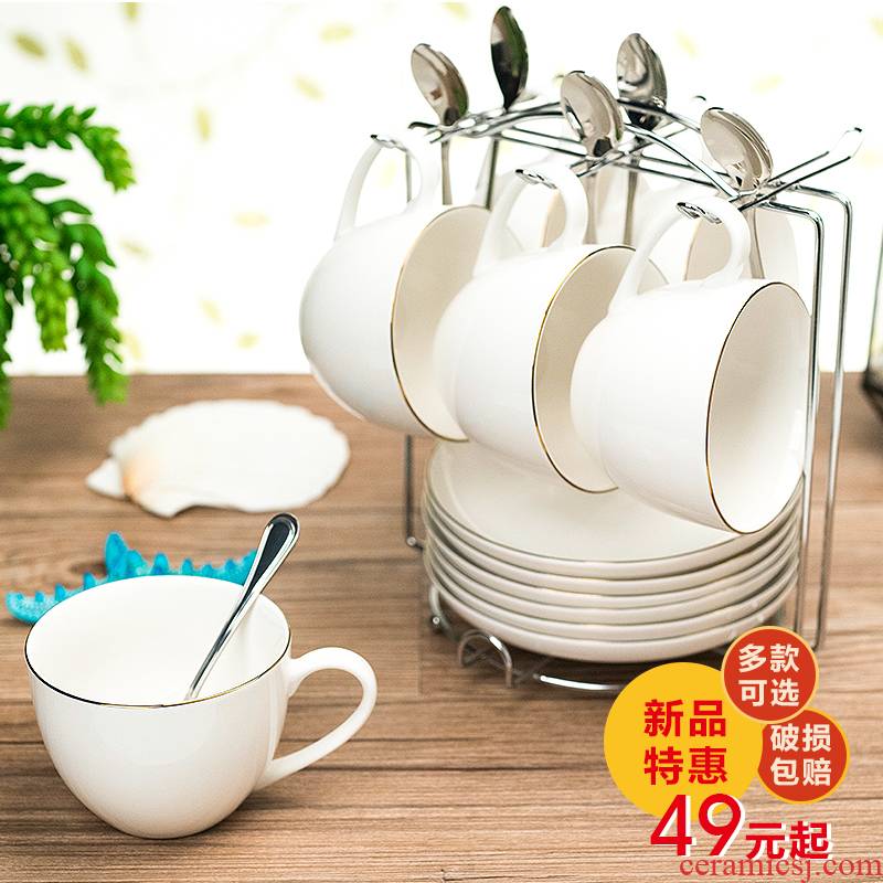 Yao hua small European - style key-2 luxury household ceramic coffee cup set contracted creative up phnom penh afternoon tea coffee cups and saucers