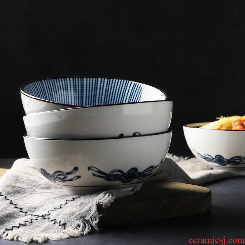 NDP Japanese and wind household creative hand - made ceramic rice bowl bowl under the glaze color rainbow such to use Japanese ceramics tableware