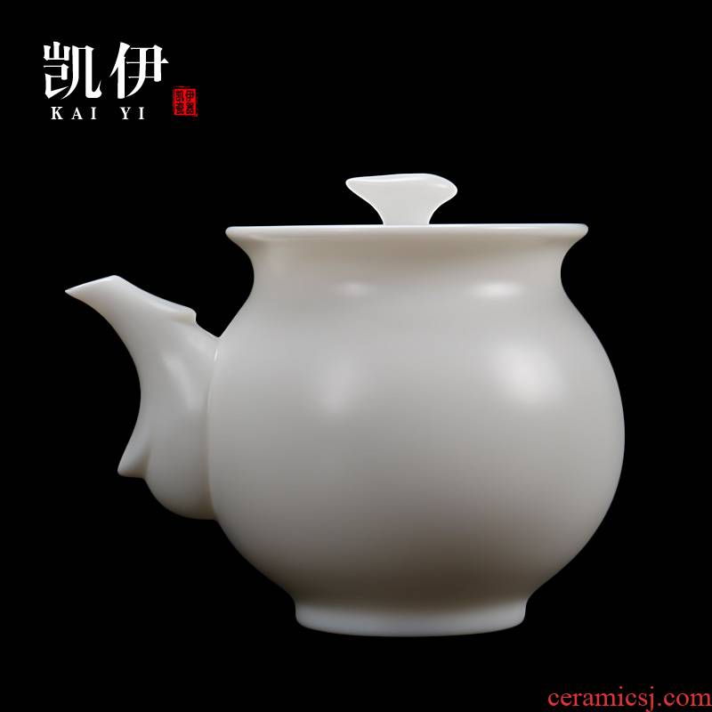 Kate dehua white porcelain teapot pure manual chicken pot of kung fu tea set single pot teapot ivory white ceramic POTS