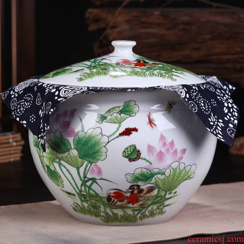 Jingdezhen ceramic cake caddy fixings seal POTS to restore ancient ways, the seventh, peulthai the puer tea cake large pot gift box packaging
