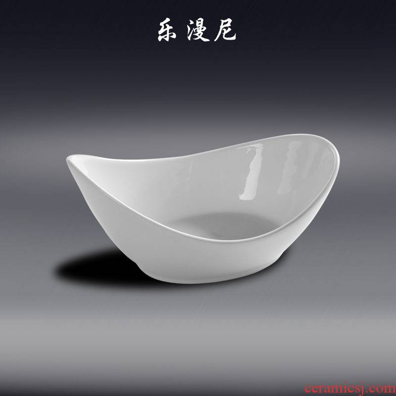 Le diffuse, 8.2 inch single pointed wing bowl of cold dish bowl shaped bowl of pure white ceramic club hotel tableware