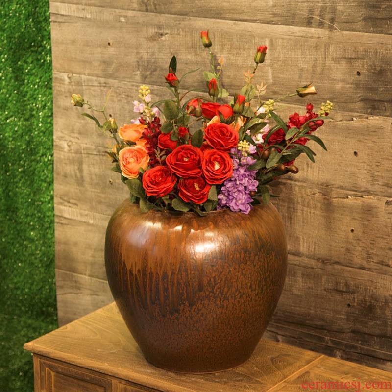 Jingdezhen creative modern new Chinese TV ark, ceramic vase in the sitting room porch home decoration flower implement furnishing articles