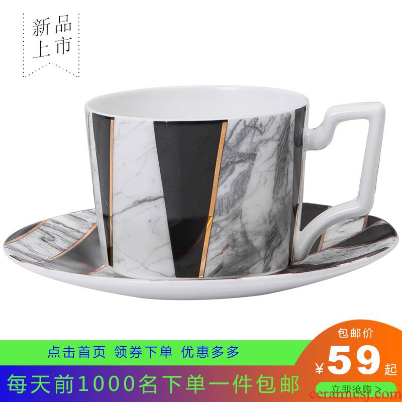 Dali grain Nordic character porcelain coffee cup dish suits for contracted English office furniture franco - American afternoon tea cups