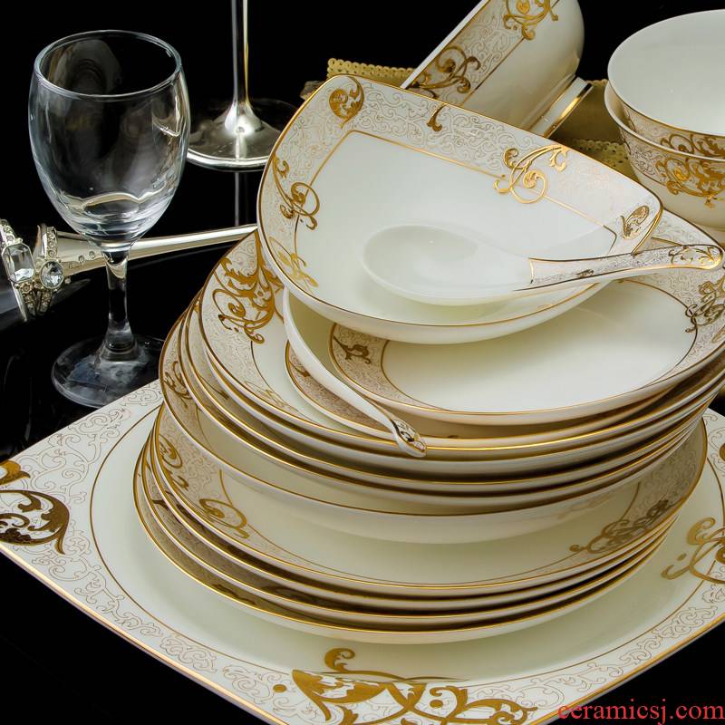 66 skull porcelain tableware suit jingdezhen ceramics up phnom penh European - style hotel dishes dish wedding housewarming gift
