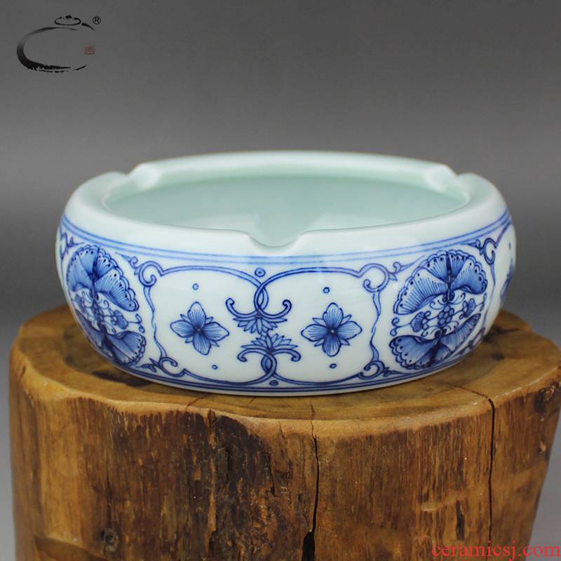 Restoring ancient ways and auspicious jingdezhen large ceramic hand - made porcelain ashtrays home furnishing articles decorate gifts tea accessories