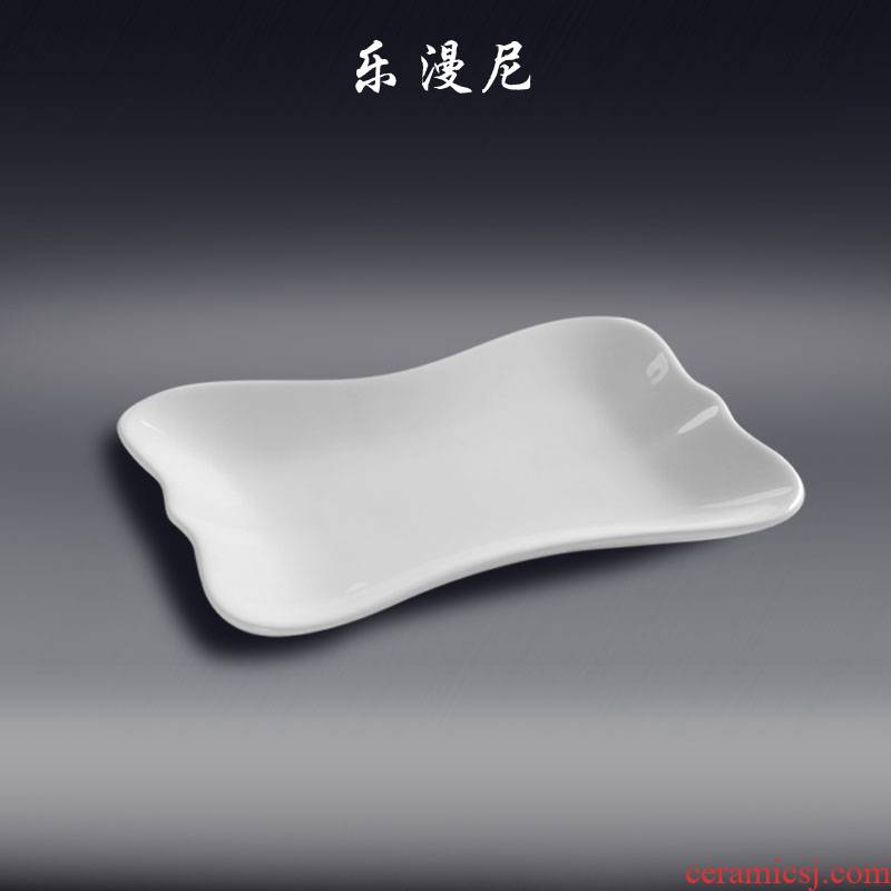 Le diffuse, 9 inch waist butterfly plate cold dish plate starch special - shaped pure white ceramic tableware hotel club hotel