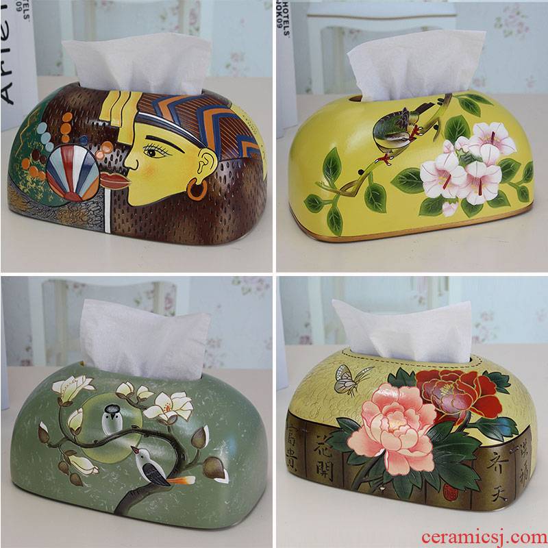 Great creative new Chinese style art ceramic tissue boxes, paper box restaurant adornment art tissue box