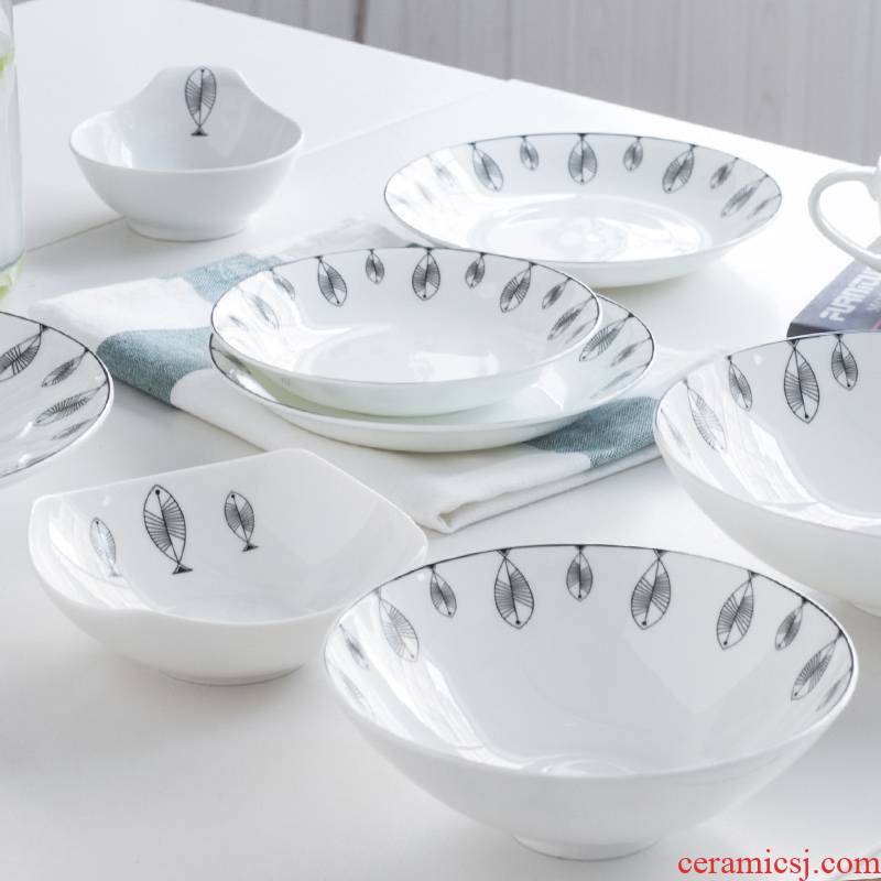 North house ceramics line fish bowl dish dish free combination plate deep dish seasoning flavor dishes