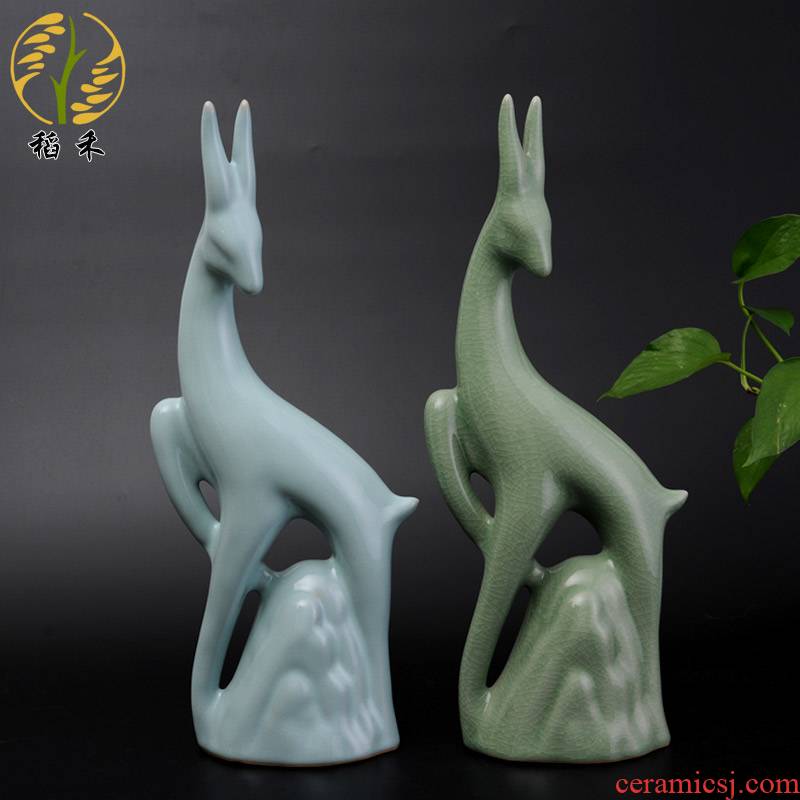 Your up porcelain arts and crafts of origin giraffe creative ceramic household adornment auspicious blessings penjing collection