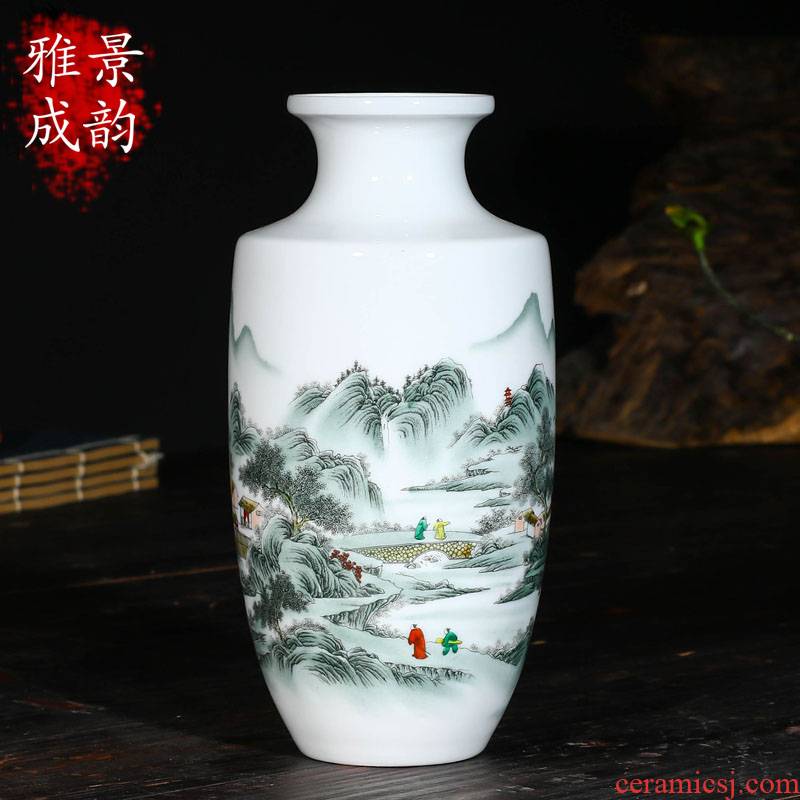 Jingdezhen ceramics hand - made Chinese vase household adornment art crafts home sitting room adornment