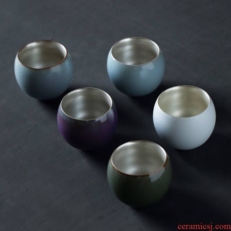 Kay coppering. As 999 silver cup kung fu tea masters cup checking ceramic sample tea cup silver cup ancient jun cup