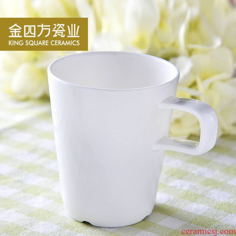 Gold square without cover pure white ipads porcelain cup meeting office ceramic cups ipads porcelain cup lid cup of tea