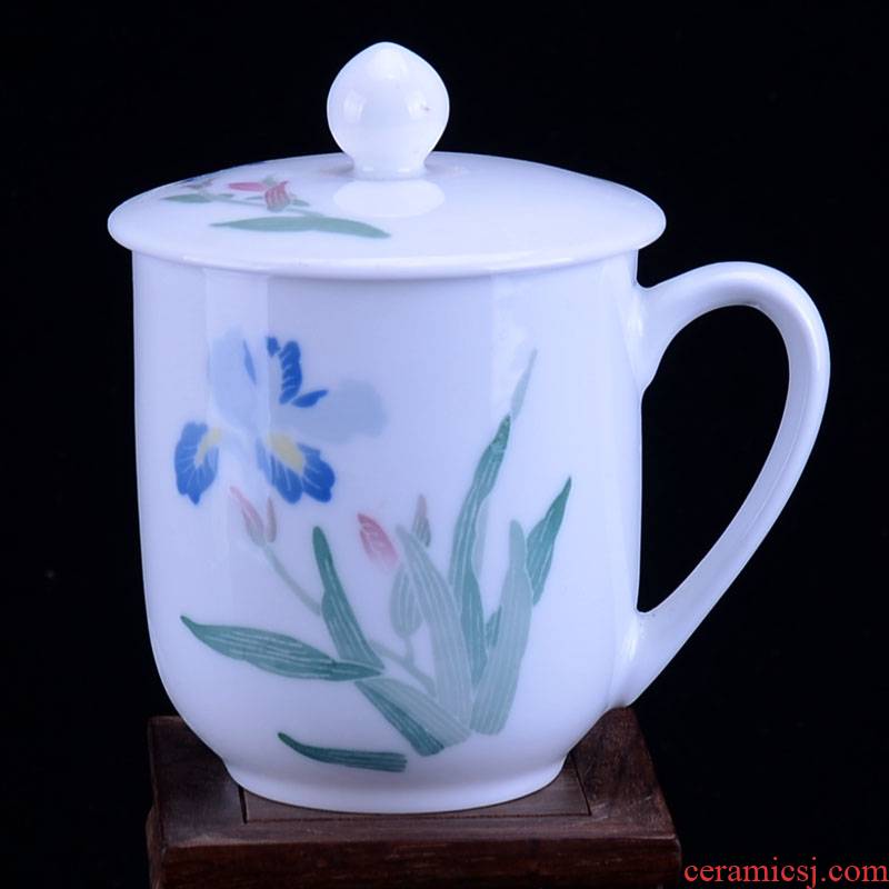 Under the liling glaze colorful porcelain teacup manual coloured drawing or pattern craft gift lily ceramic cup design of hunan characteristics