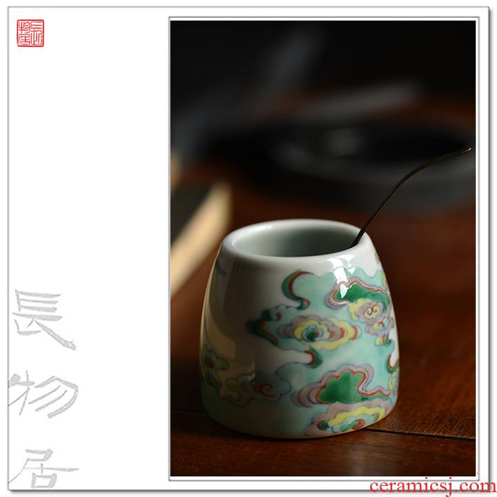 Offered home - cooked tea filter) in supporting hand - made bucket color xiangyun grain wsop statute of jingdezhen ceramic tea set manually