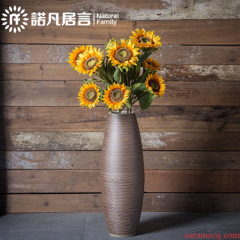 Ceramic floor big sitting room hotel club vase dried flowers furnishing articles contracted and I European creative drawing decoration