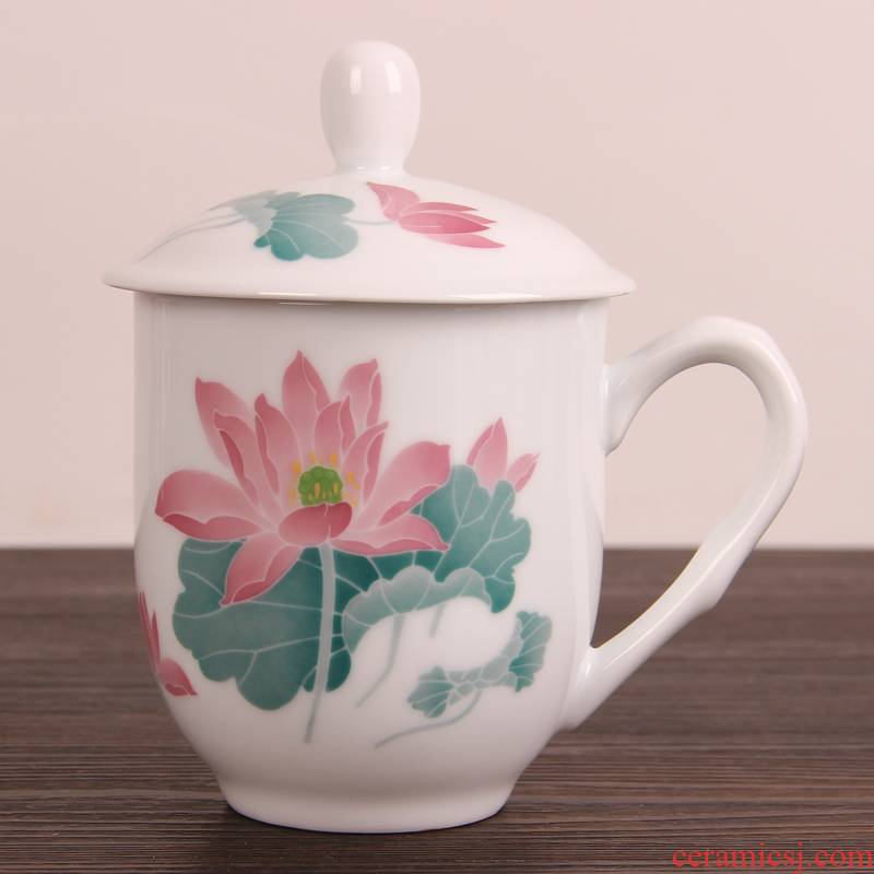 Xiang feels ashamed up under glaze colorful boss office mugs business custom lotus cup ultimately responds cup