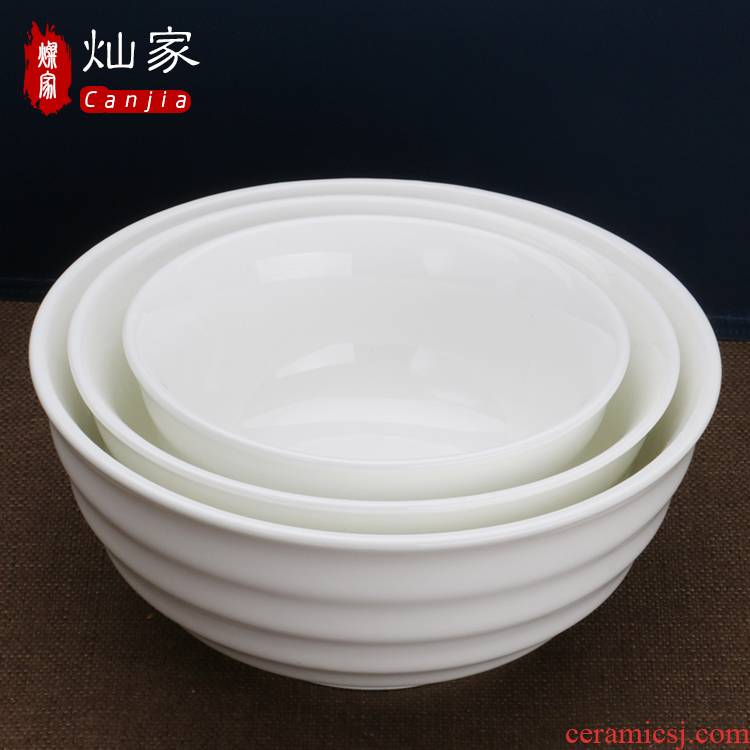 The downtown home rainbow noodle bowl pure white ceramic tableware bowl bowl bowls of flour bowl of resistance to high temperature