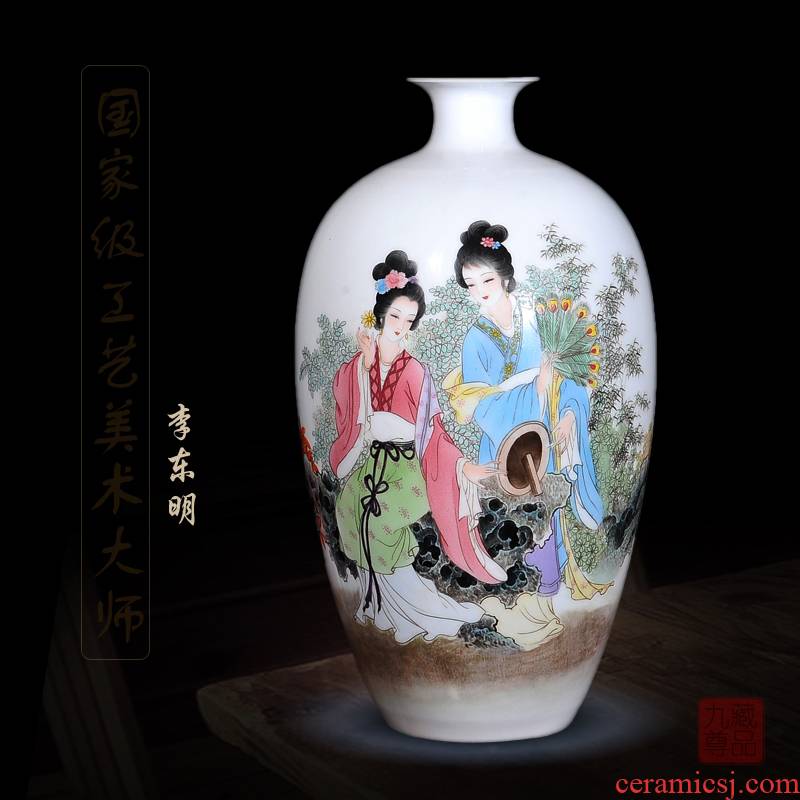Jingdezhen ceramics dong - Ming li hand - made enamel vase as beauty as home sitting room handicraft furnishing articles