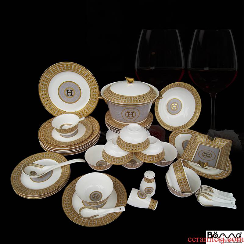 69 the head of Europe type palace middle - grade dishware ipads porcelain tableware suit the dishes the dishes have the key-2 luxury of up phnom penh tableware of Mosaic