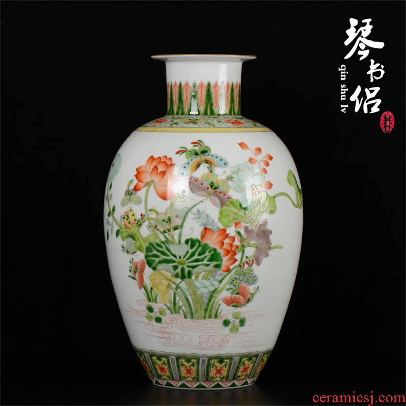 Pianology picking vibration jingdezhen hong jue master hand made porcelain vases, home act the role ofing reflected, lotus another red color bottle