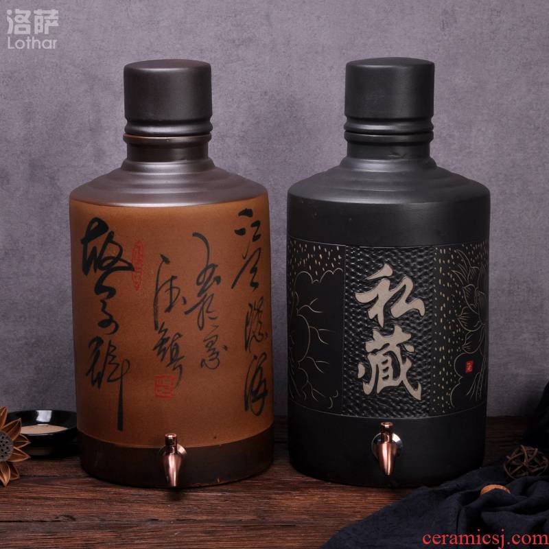 Jingdezhen ceramic jars seal it mercifully wine bottle wine pot 20 jins bottle liquor bottles of restoring ancient ways