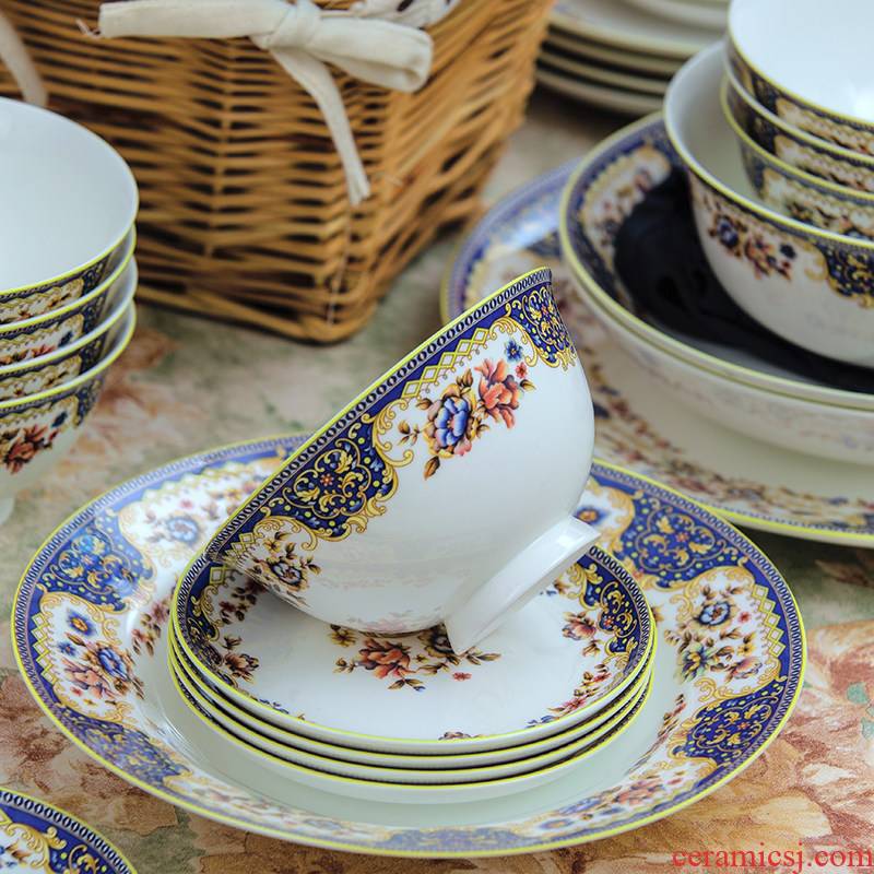 Jingdezhen ceramic tableware suit Chinese dishes home court high - grade ceramics dishes suit glair