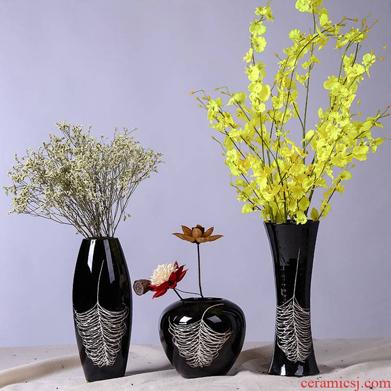 Jingdezhen I and contracted move ceramic household indoor desktop dried flower flower flower implement sitting room adornment art