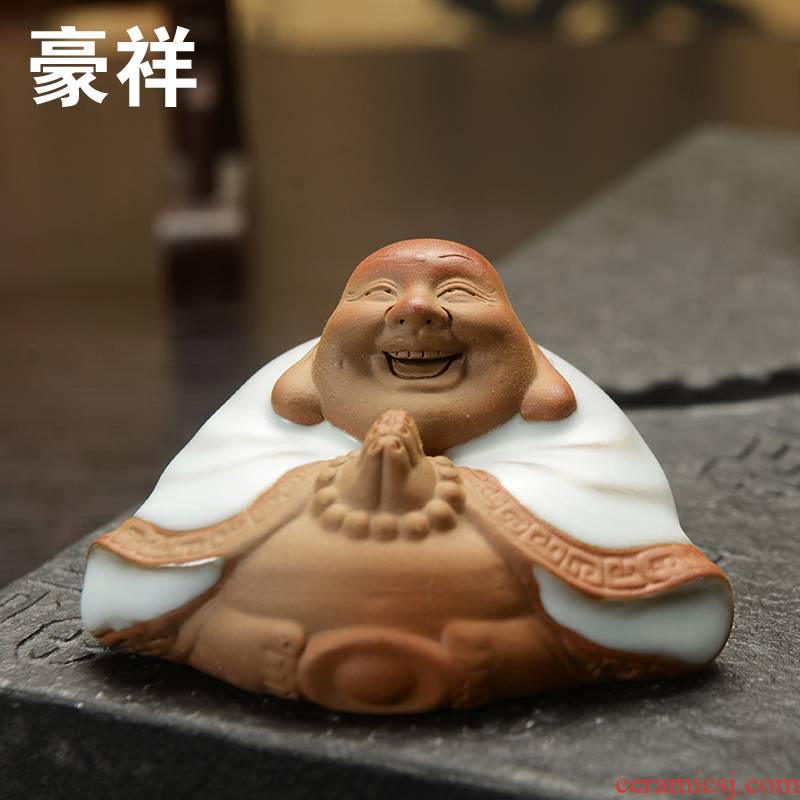 Howe auspicious play tea place your porcelain slice open tea pet handicraft can keep on your up peace Buddha
